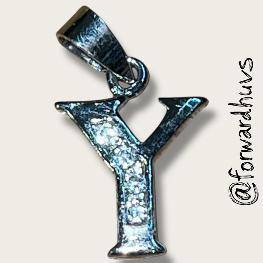 Bundle Sale 3 for $15 | Silver Tone “Y” Initial Pendant – ¾” with Loop
